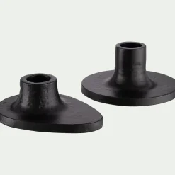 Bougeoir rond en fonte d'aluminium D10cm - noir