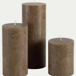 Bougie cylindrique - vert H10cm