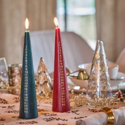 Bougie de Noël en forme de sapin H25cm - vert (modèle aléatoire)