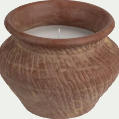 Bougie en grès H10cm - marron