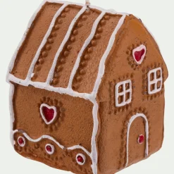 Bougie forme maisonnette pain d'épices - marron