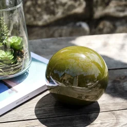 Boule décorative en céramique - vert D13cm