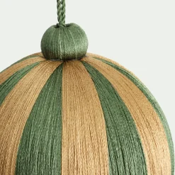 Boule de Noël à rayures tissées D10cm - vert