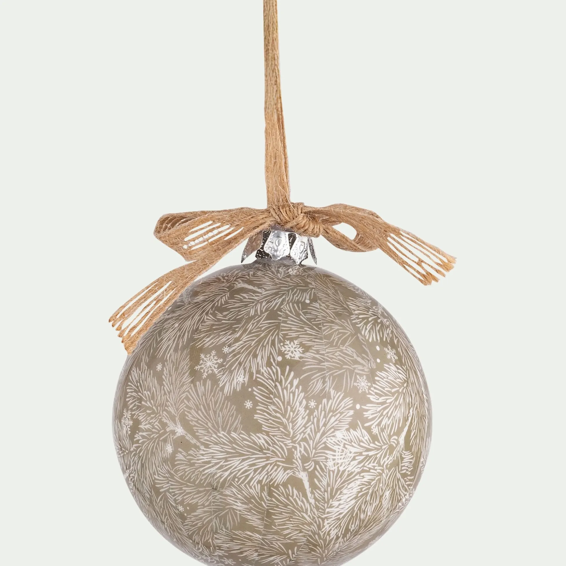 Boule de Noël D8cm - beige (modèle aléatoire)