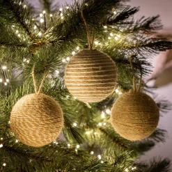 Boule de Noël D8cm - naturel (modèle aléatoire)