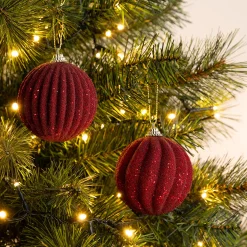 Boule de Noël D8cm - rouge (modèle aléatoire)