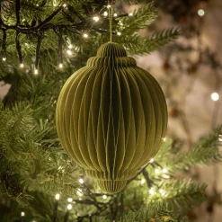 Boule de Noël en papier D6cm - vert