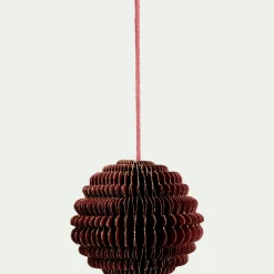 Boule de Noël en papier D6cm - rouge prune
