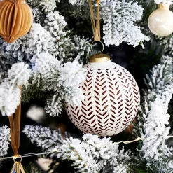 Boule de Noël en verre D10cm - blanc
