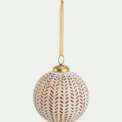 Boule de Noël en verre D10cm - blanc