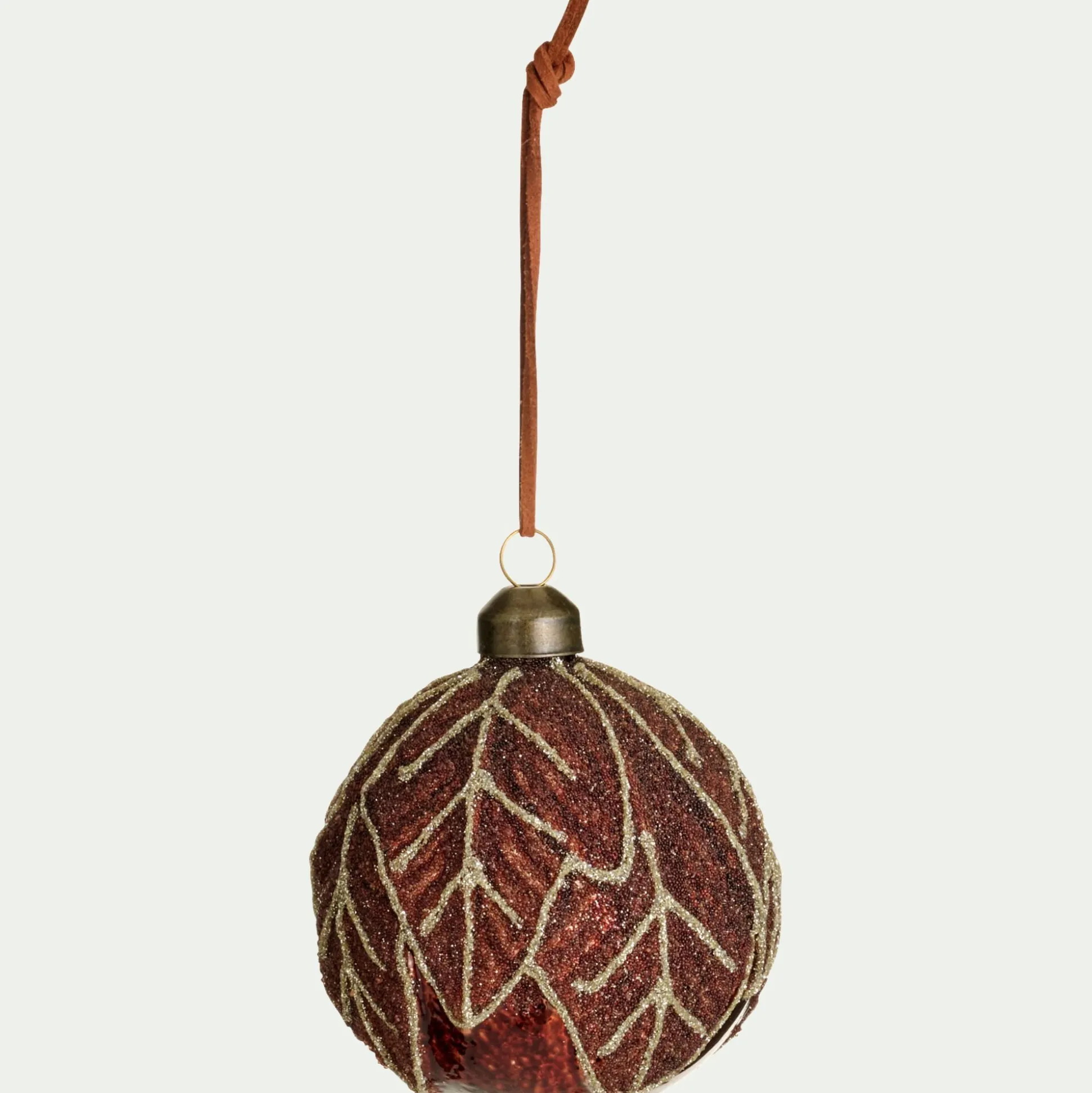 Boule de noël en verre D8cm - vert (modèle aléatoire)