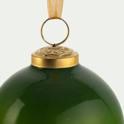 Boule de Noël en verre D9cm - vert
