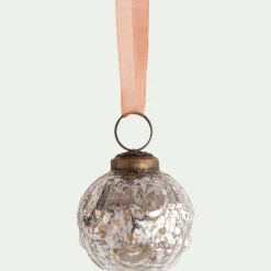 Boule de Noël patinée en verre D5cm - argenté