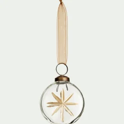 Boule de Noël plate en verre H7,5cm - transparent