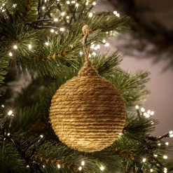 Boule de Noël tressée en plastique recyclé D10cm - naturel