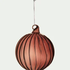 Boule de Noël twistée en verre D8cm - marron