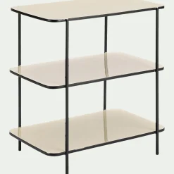 Bout de canapé en acier L30xH55cm - blanc écru