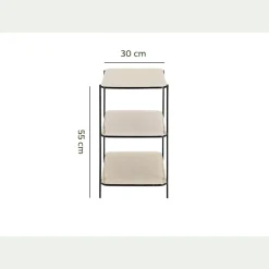 Bout de canapé en acier L30xH55cm - blanc écru