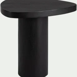 Bout de canapé en bois de manguier D50cm - noir