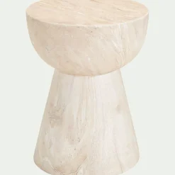 Bout de canapé en ciment effet marbre D36xH46cm - beige