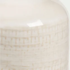 Bouteille décorative en grès H11cm - blanc