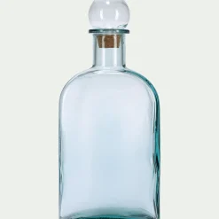 Bouteille décorative en verre recyclé H45cm - transparent