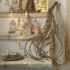 Branchage de Noël artificiel d'amarante H130cm - doré