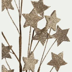 Branchage de Noël artificiel étoilé H70cm - doré