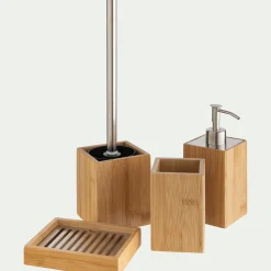 Brosse et porte-brosse wc en bambou - naturel