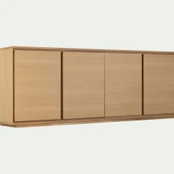 Buffet bas en bois 4 portes - naturel