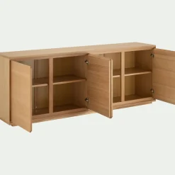 Buffet bas en bois 4 portes - naturel