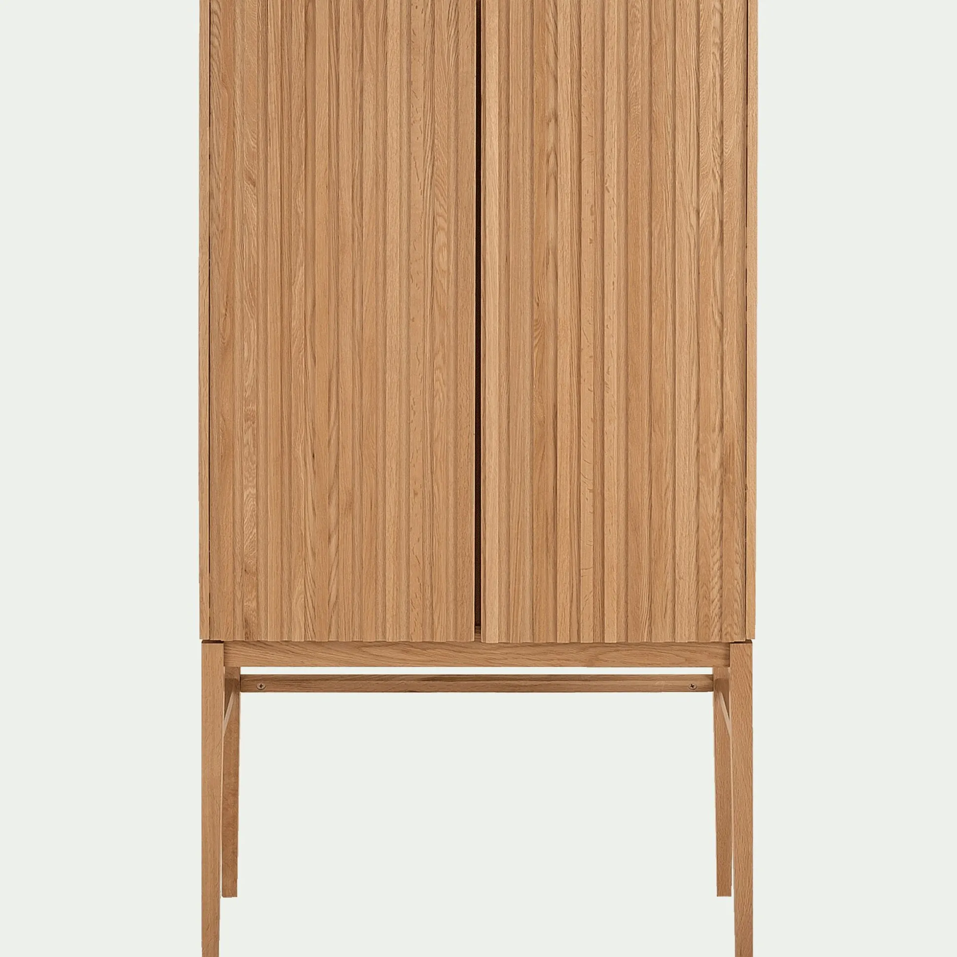 Buffet haut plaqué chêne H155cm - bois clair