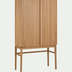 Buffet haut plaqué chêne H155cm - bois clair