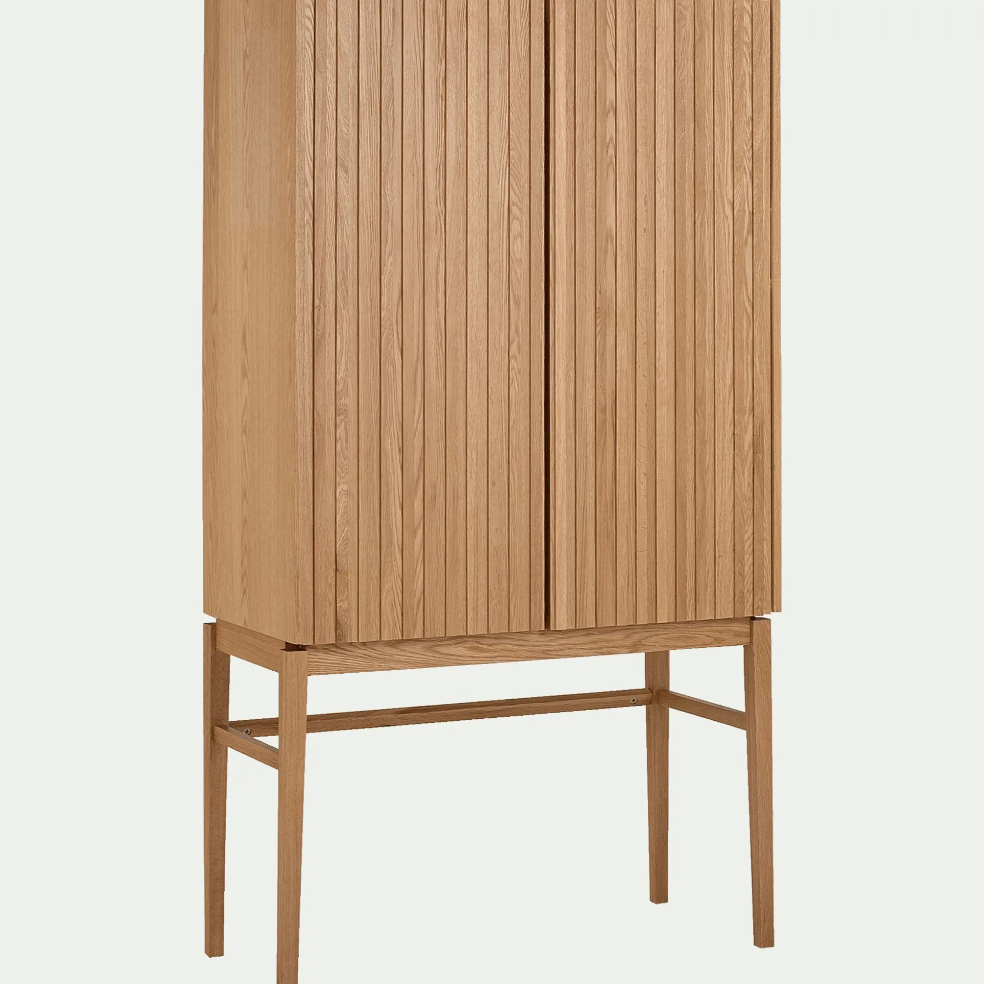 Buffet haut plaqué chêne H155cm - bois clair