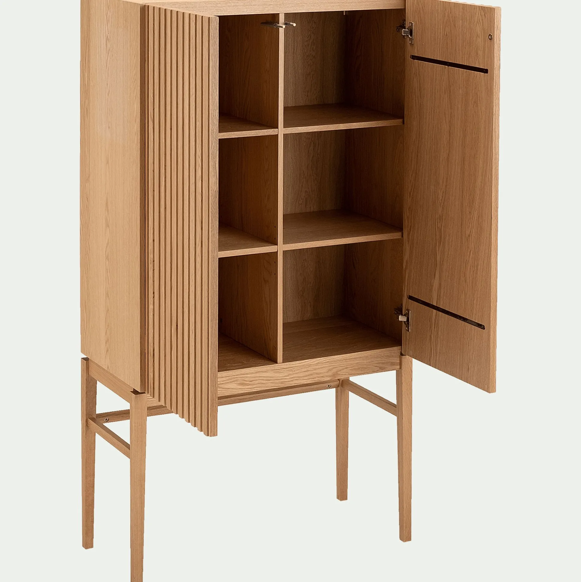 Buffet haut plaqué chêne H155cm - bois clair