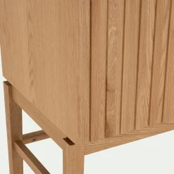 Buffet haut plaqué chêne H155cm - bois clair