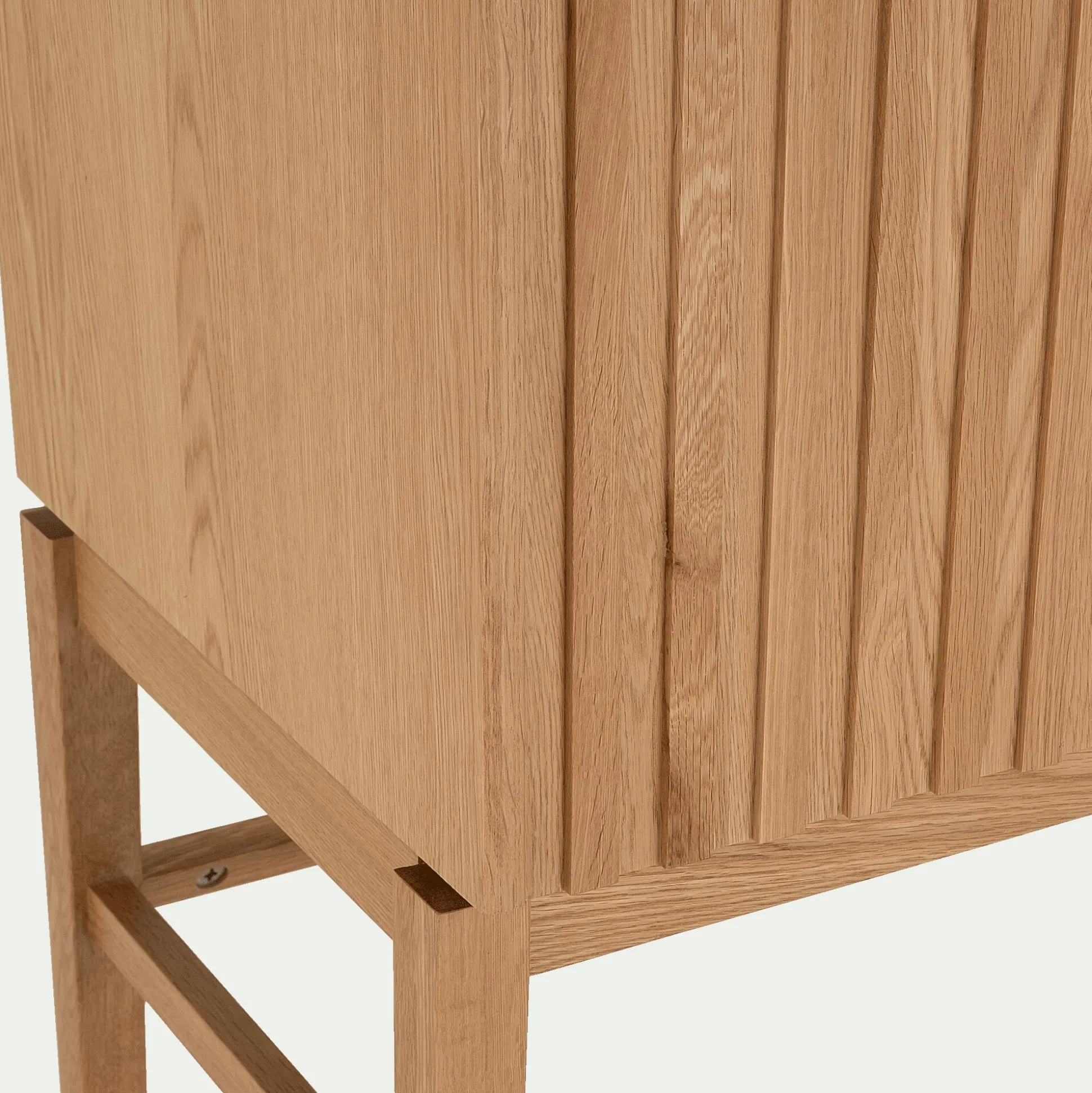 Buffet haut plaqué chêne H155cm - bois clair