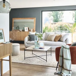 Buffet naturel 4 portes en plaqué chêne - bois clair