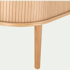 Buffet ovale en bois cannelé - bois clair