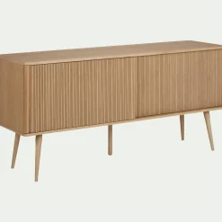 Buffet plaqué chêne avec portes coulissantes - bois clair