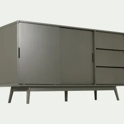 Buffet rétro 3 tiroirs et 2 portes coulissantes - vert cèdre