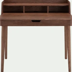 Bureau en chêne teinté avec plateau relevable - bois foncé