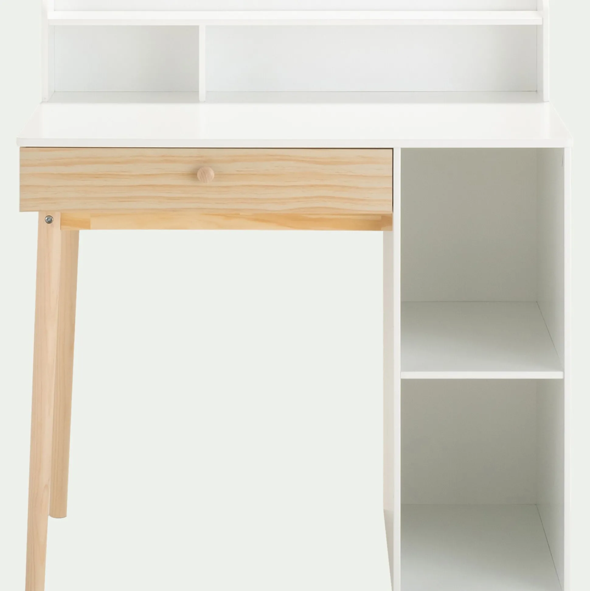 Bureau enfant avec rangement en bois - blanc