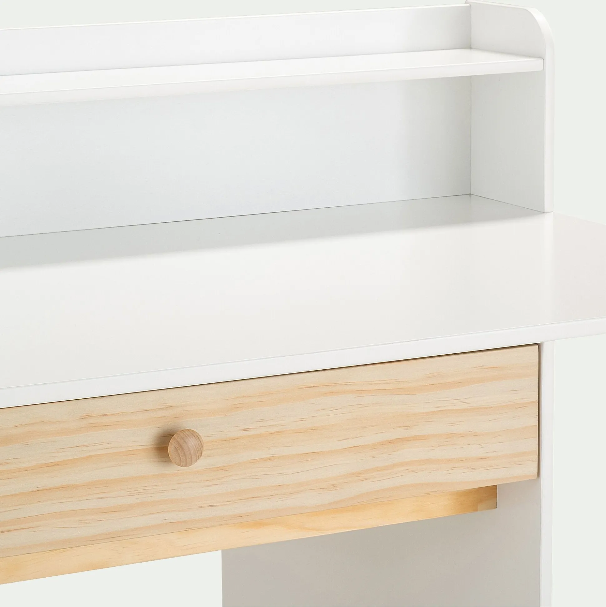 Bureau enfant avec rangement en bois - blanc