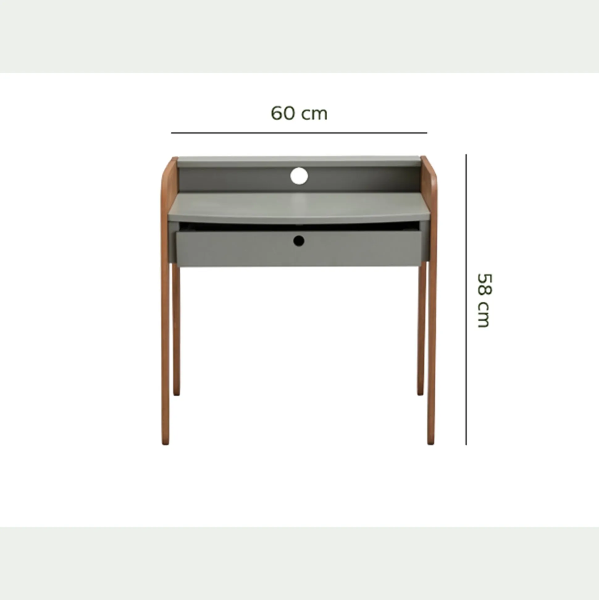 Bureau enfant en acacia - vert olivier