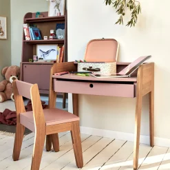 Bureau enfant en acacia - rose