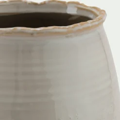 Cache-pot en céramique D14xH12,5cm - beige