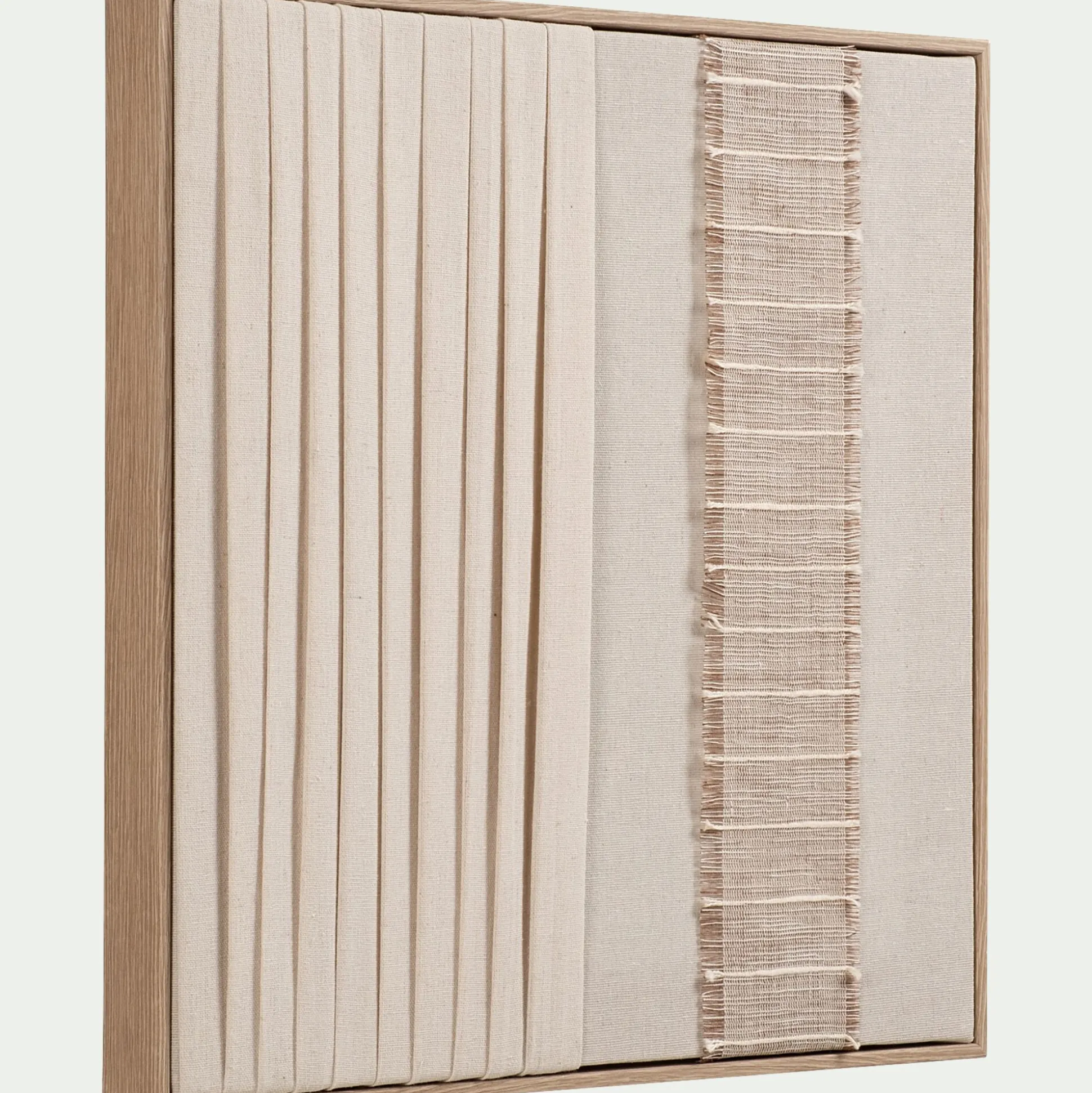 Cadre décoratif en lin texturé 40x40cm - beige