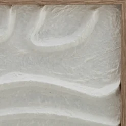 Cadre décoratif relief organique en papier de riz 60x80cm - blanc