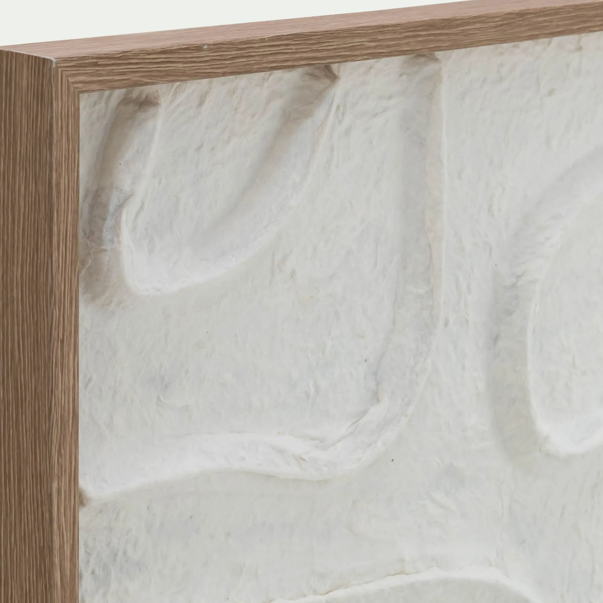 Cadre décoratif relief organique en papier de riz 60x80cm - blanc